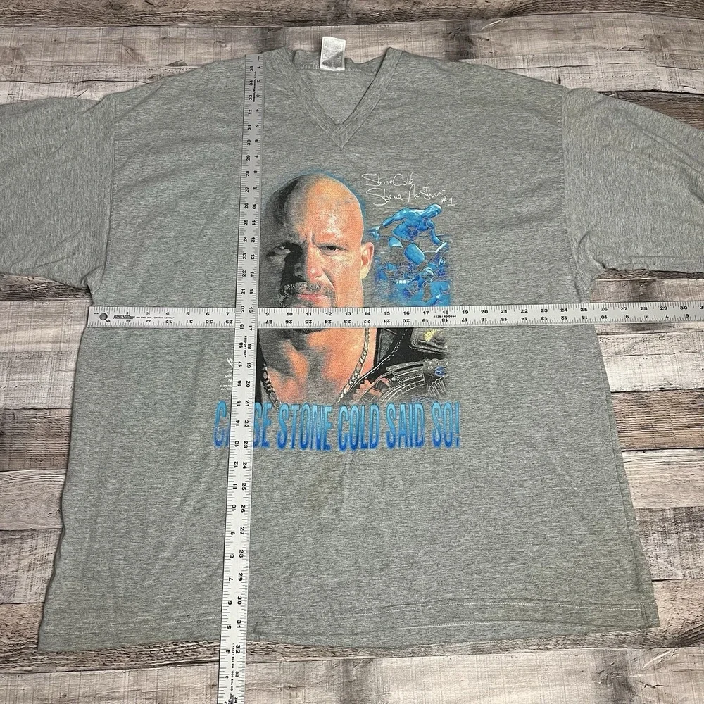 Stone Cold Steve Austin 2XL Gray Long Sleeve Vintage 90s Wrestling Tee